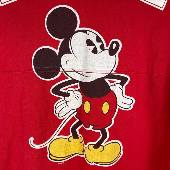 Disney Spirit Jersey Adult Large Red Mickey Mouse Graphic Long Sleeve Spell Out - Picture 6 of 9